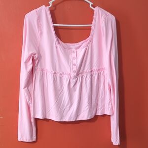 Relaxed Pink Shirt With Buttons Size Large